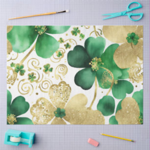 Papier Mousseline Un design de série St Patrick vert et or #5
