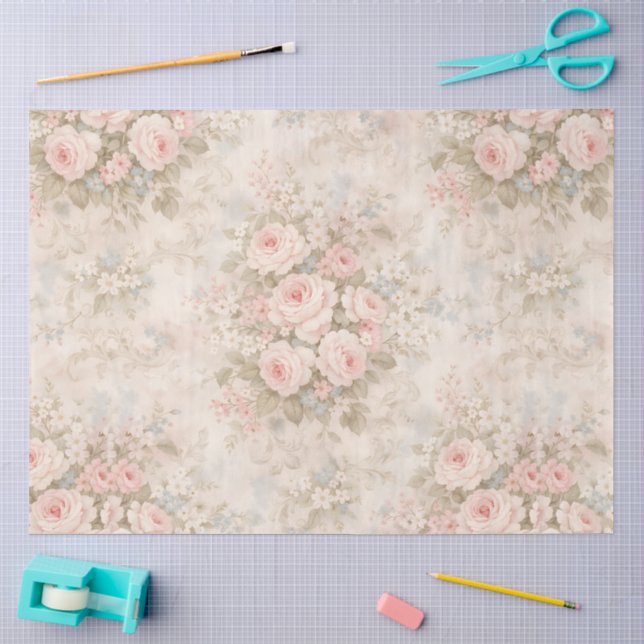 Papier Mousseline Un Dessin Floral Printanier #10 (Artisanat)