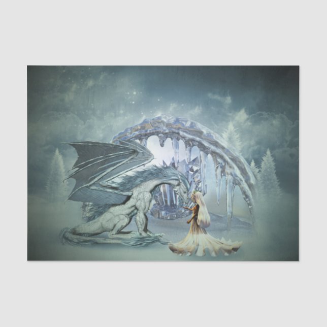 Papier Mousseline Un dragon de glace génial (Recto)