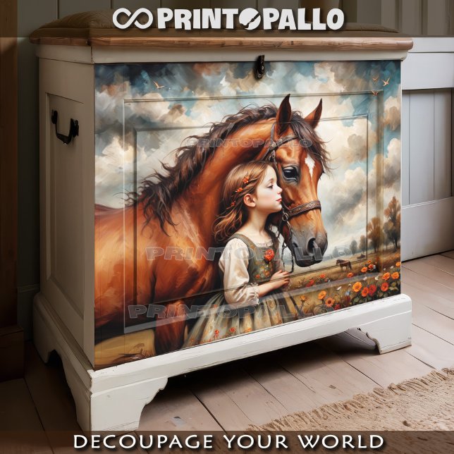 Papier Mousseline Un enfant et son cheval : une histoire d'amour (Créateur téléchargé)