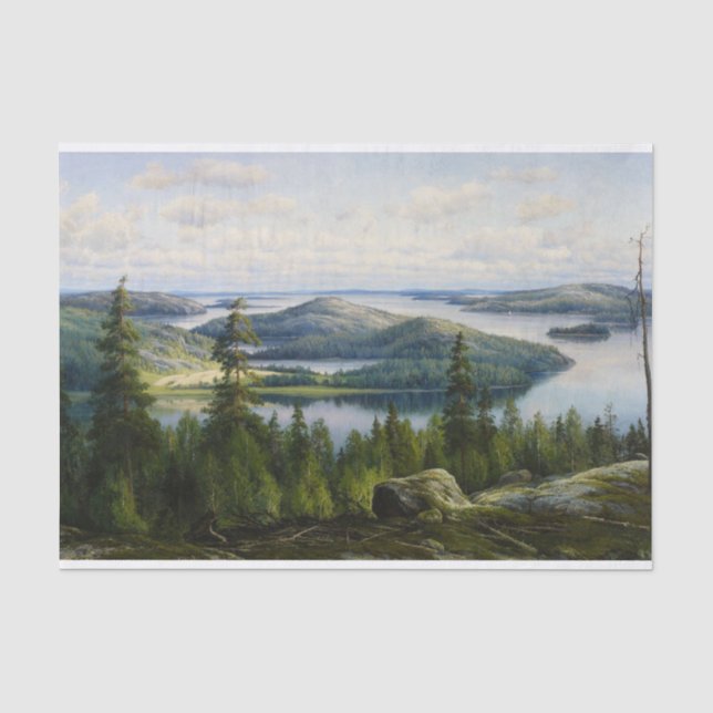 Papier Mousseline Un jour d'été sur le lac Paijanne, Waenerberg (Recto)
