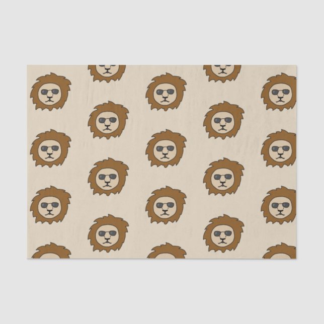 Papier Mousseline Un lion Cool avec lunettes de soleil (Recto)