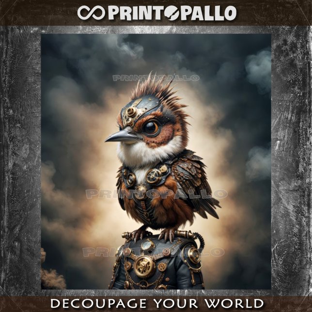 Papier Mousseline Un moineau à vapeur intrépide - (Créateur téléchargé)