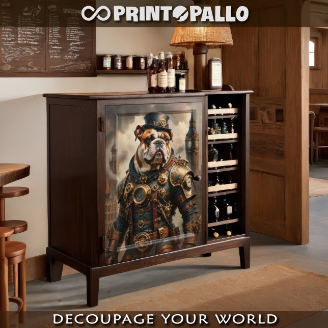 Papier Mousseline Un taureau anglais steampunk à Londres (Créateur téléchargé)