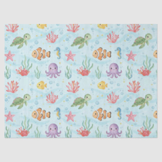 Papier Mousseline Under the Sea Party Colourful Ocean Creatures