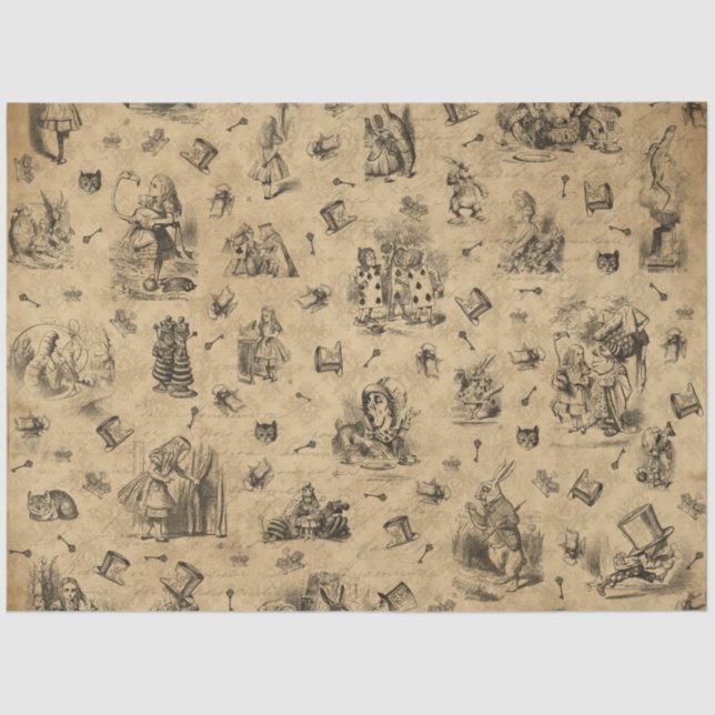 Papier Mousseline Une autre Alice au pays des merveilles Conception  (Recto)