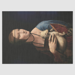 Papier Mousseline Une dame à l'Ermine Leonardo da Vinci Découpage
