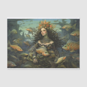 Papier Mousseline Une dame des eaux profondes Tissus Paper