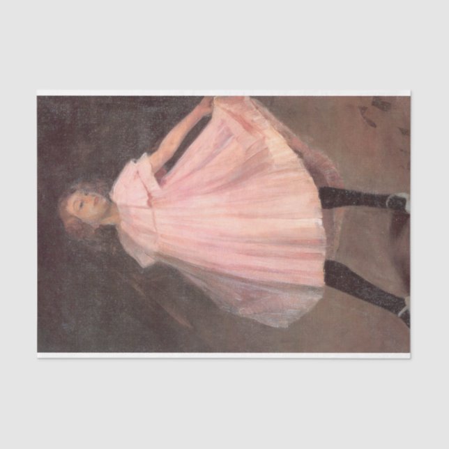 Papier Mousseline Une danseuse en robe rose (Recto)