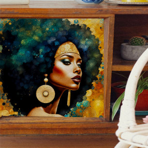 Papier Mousseline Une femme africaine aux oreilles Découpage Papier 