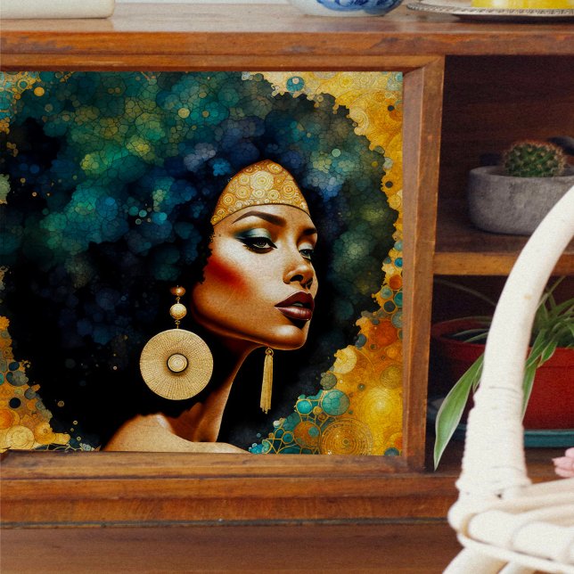 Papier Mousseline Une femme africaine aux oreilles Découpage Papier  (Créateur téléchargé)