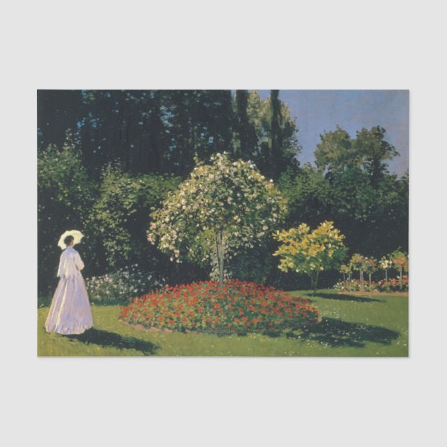 Papier Mousseline Une femme dans un jardin par Claude Monet (Recto)