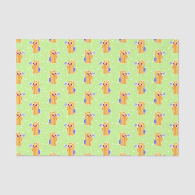 Papier Mousseline "Une fleur pour vous" Kawaii aux cheveux longs (Recto)