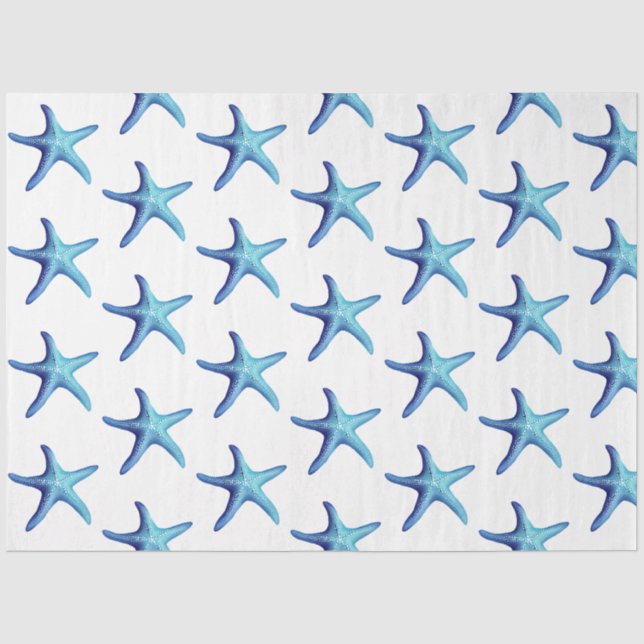 Papier Mousseline Une jolie série bleue Nautique Design 2 (Recto)
