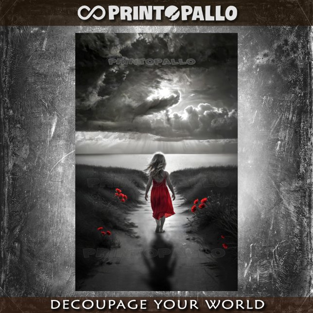 Papier Mousseline Une petite fille marche vers l'océan (Créateur téléchargé)