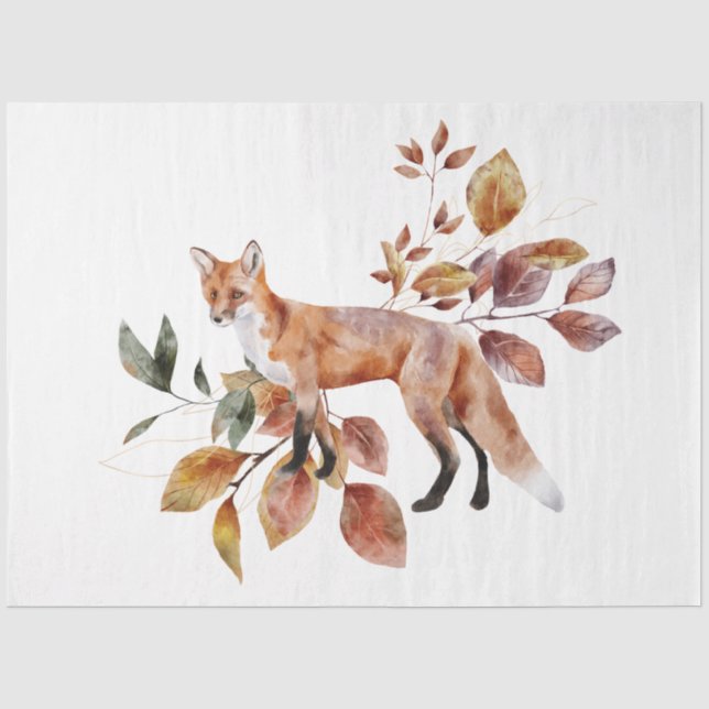 Papier Mousseline Une série animale d'automne et florale 35 (Recto)