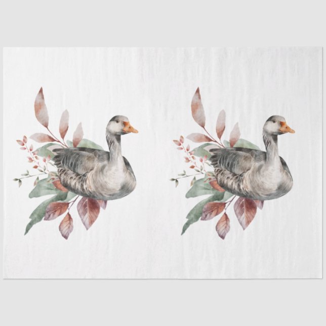 Papier Mousseline Une série animale d'automne et florale 49 (Recto)