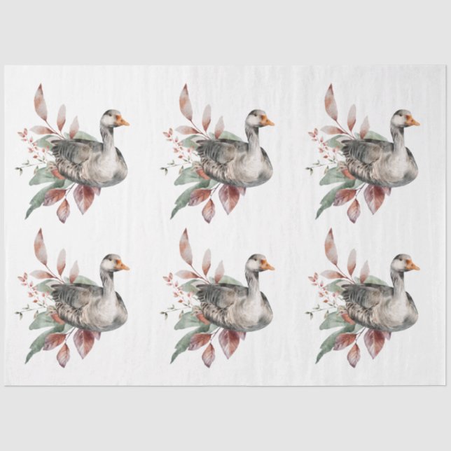 Papier Mousseline Une série animale d'automne et florale Design 50 (Recto)