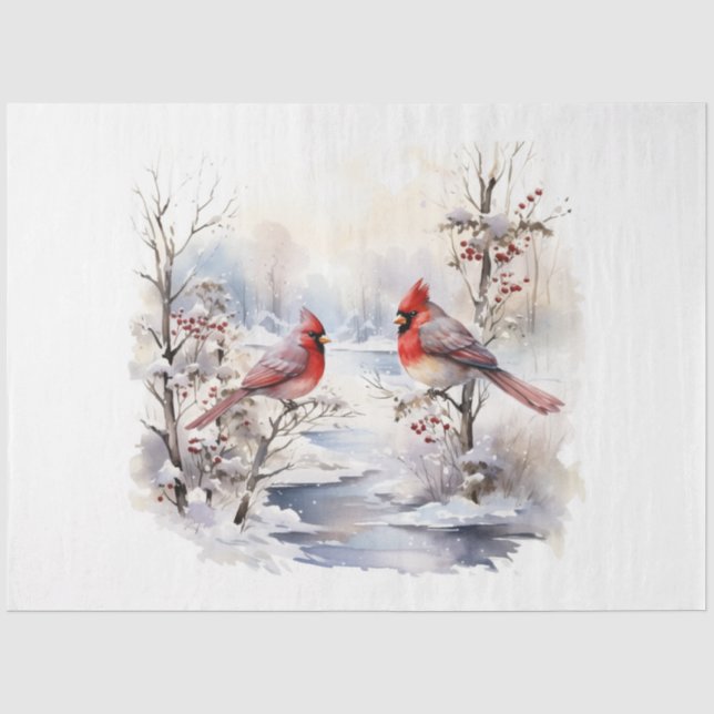 Papier Mousseline Une série Cardinal d'hiver Design 3 (Recto)