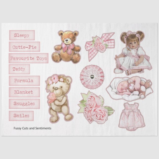 Papier Mousseline Une série de bébés filles Design 7 (Recto)
