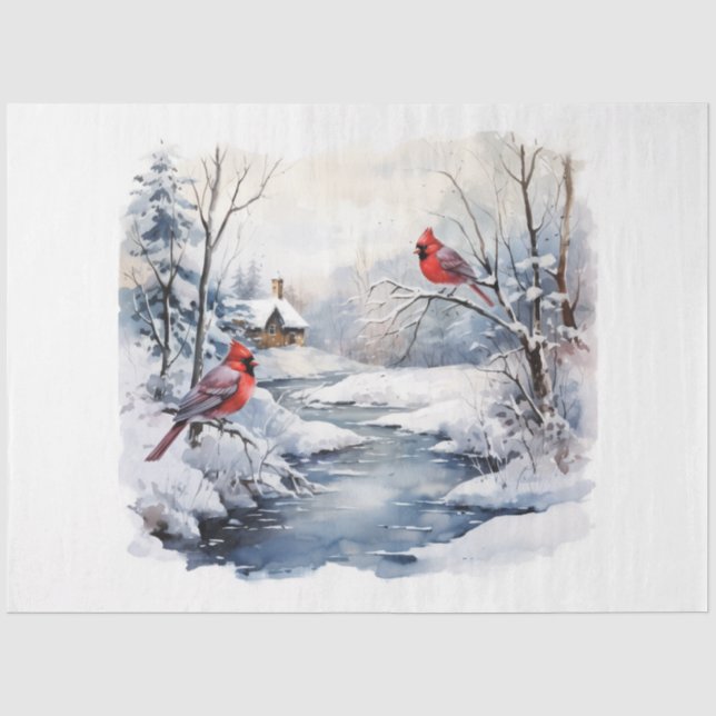 Papier Mousseline Une série de cardinaux d'hiver Design 5 (Recto)
