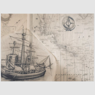 Papier Mousseline Une série de cartes nautiques Design 2