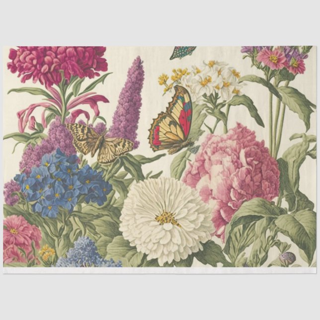 Papier Mousseline Une série de jardins papillons 4 (Recto)