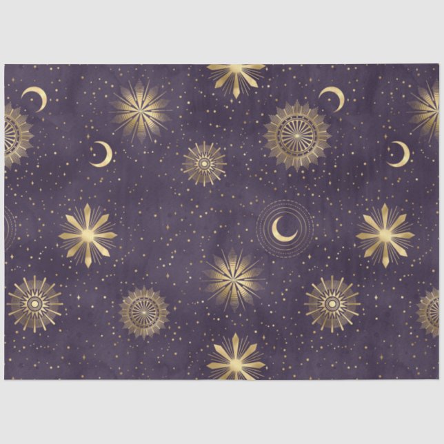 Papier Mousseline Une série de nuit violet étoilée 14 (Recto)