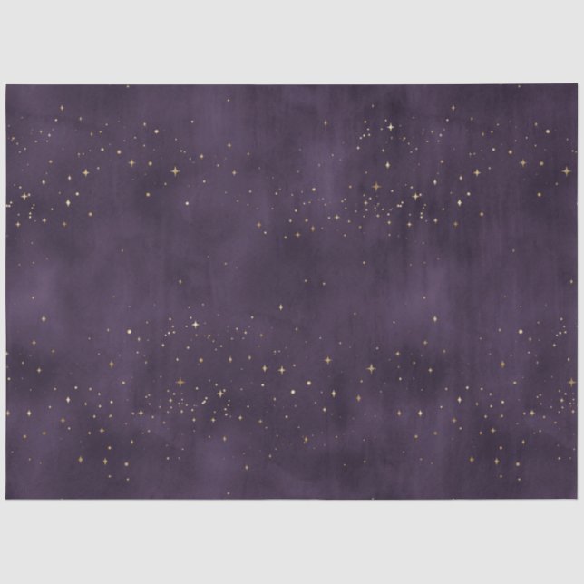 Papier Mousseline Une série de nuit violette étoilée 6 (Recto)