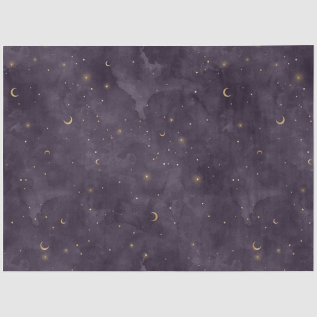 Papier Mousseline Une série de nuit violette étoilée 9 (Recto)