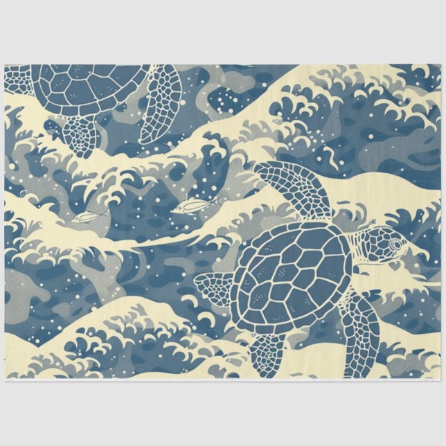 Papier Mousseline Une série de tortues marines Design 2 (Recto)
