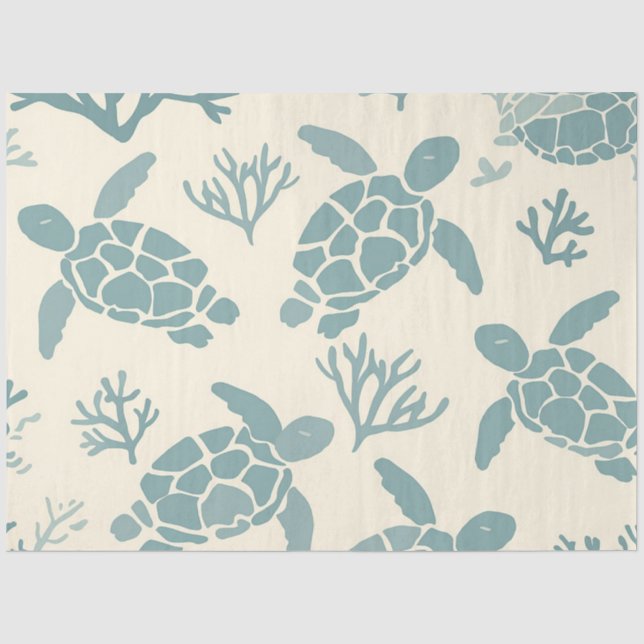 Papier Mousseline Une série de tortues marines Design 8 (Recto)