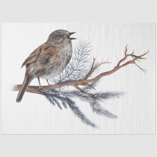 Papier Mousseline Une série d'oiseaux de Noël Design 5 (Recto)