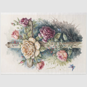 Papier Mousseline Une série Floral Cross 11