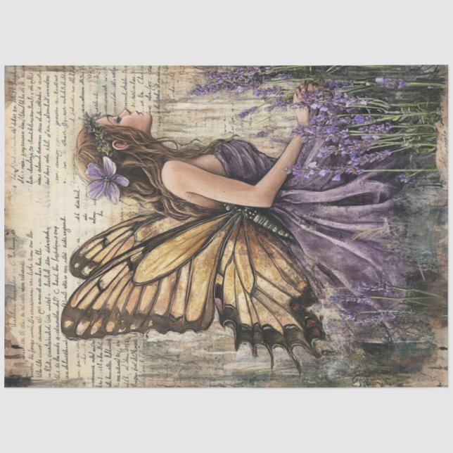 Papier Mousseline Une série mystique de fées de lavande #8 (Recto)