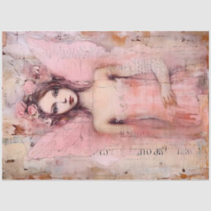 Papier Mousseline Une série Whimsical Pink Angel Design #9