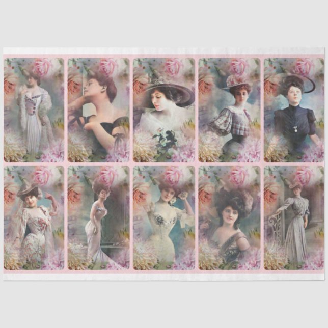 Papier Mousseline Une Shabby Chic Parisienne Série Design 14 (Recto)