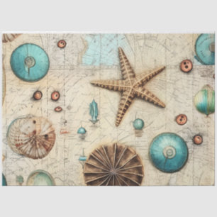 Papier Mousseline Une Shabby Chic Série Nautique Design 6