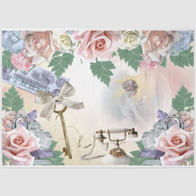 Papier Mousseline Une Shabby Chic Series Design 21 (Recto)