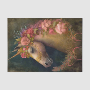 Papier Mousseline Unicorne florale