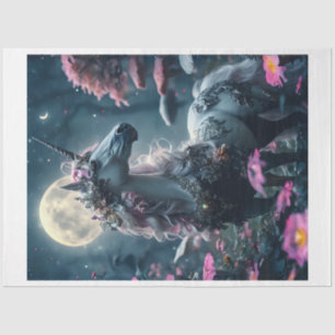 Papier Mousseline Unicorne florale