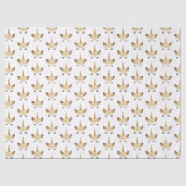 Papier Mousseline Unicorne florale d'or