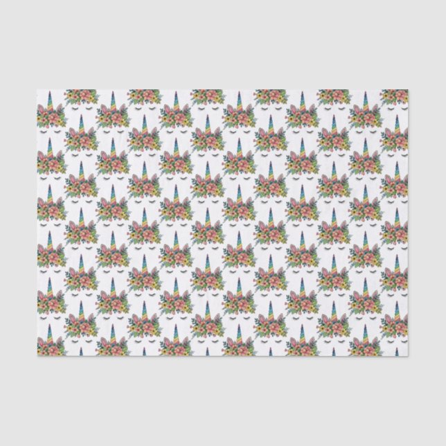 Papier Mousseline Unicorne Lashes Avec Rainbow Horn (Recto)