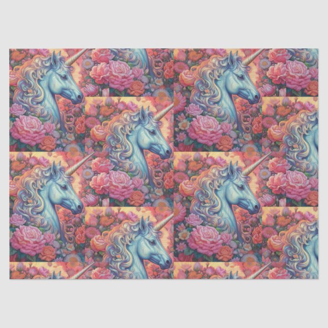 Papier Mousseline Unicorne MAGIQUE Enfants d'anniversaire (Recto)