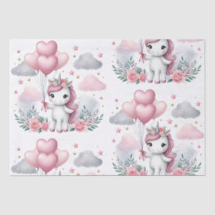 Papier Mousseline Unicorne rose
