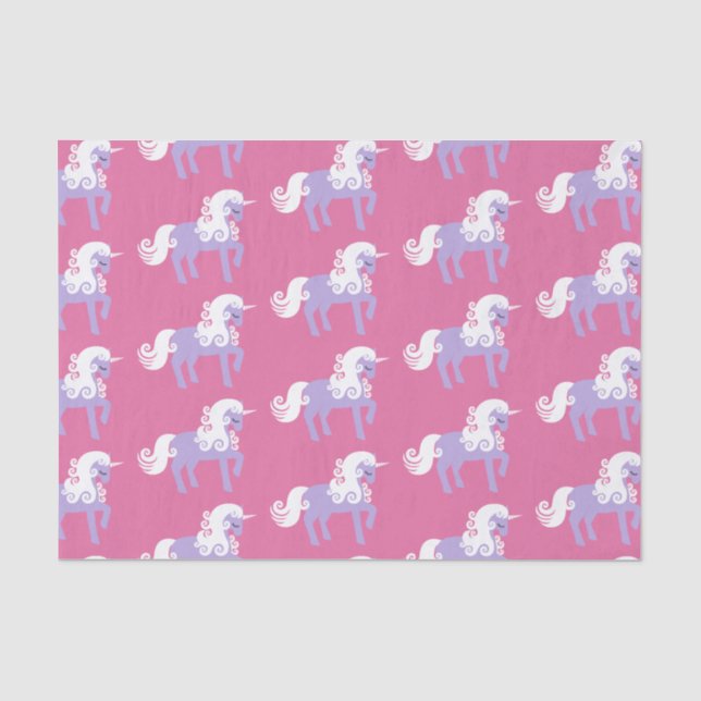 Papier Mousseline Unicorne rose violet (Recto)