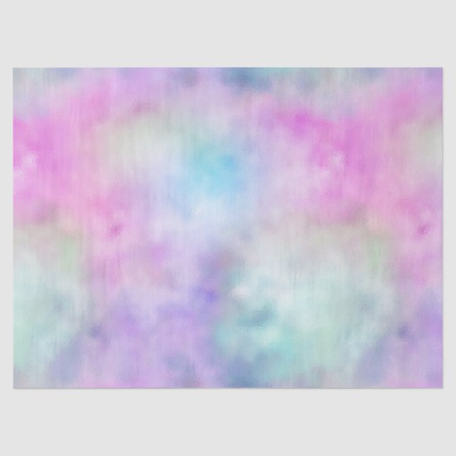 Papier Mousseline Unicorne violet rose Aqua (Recto)