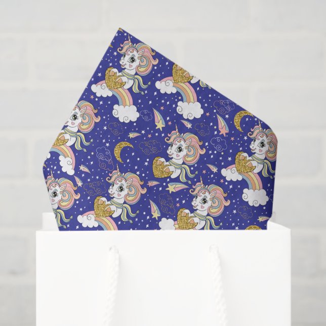 Papier Mousseline Unicorns And Rainbows (Sac cadeau)