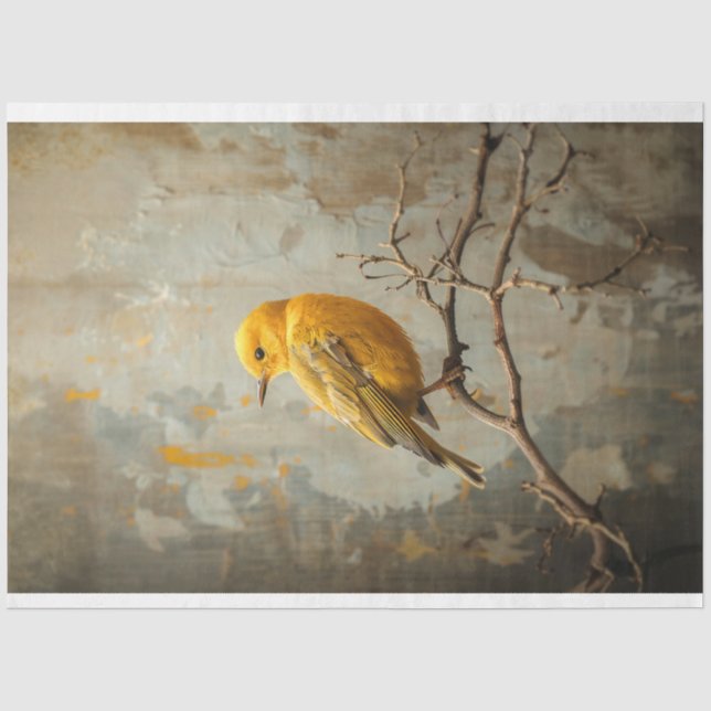 Papier Mousseline Urbain Russe Nature Jaune Songbird Art (Recto)