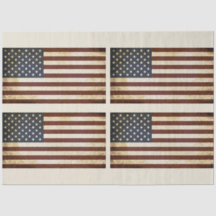 Papier Mousseline USA Flag Grund 4 Decoupage Tissus Paper